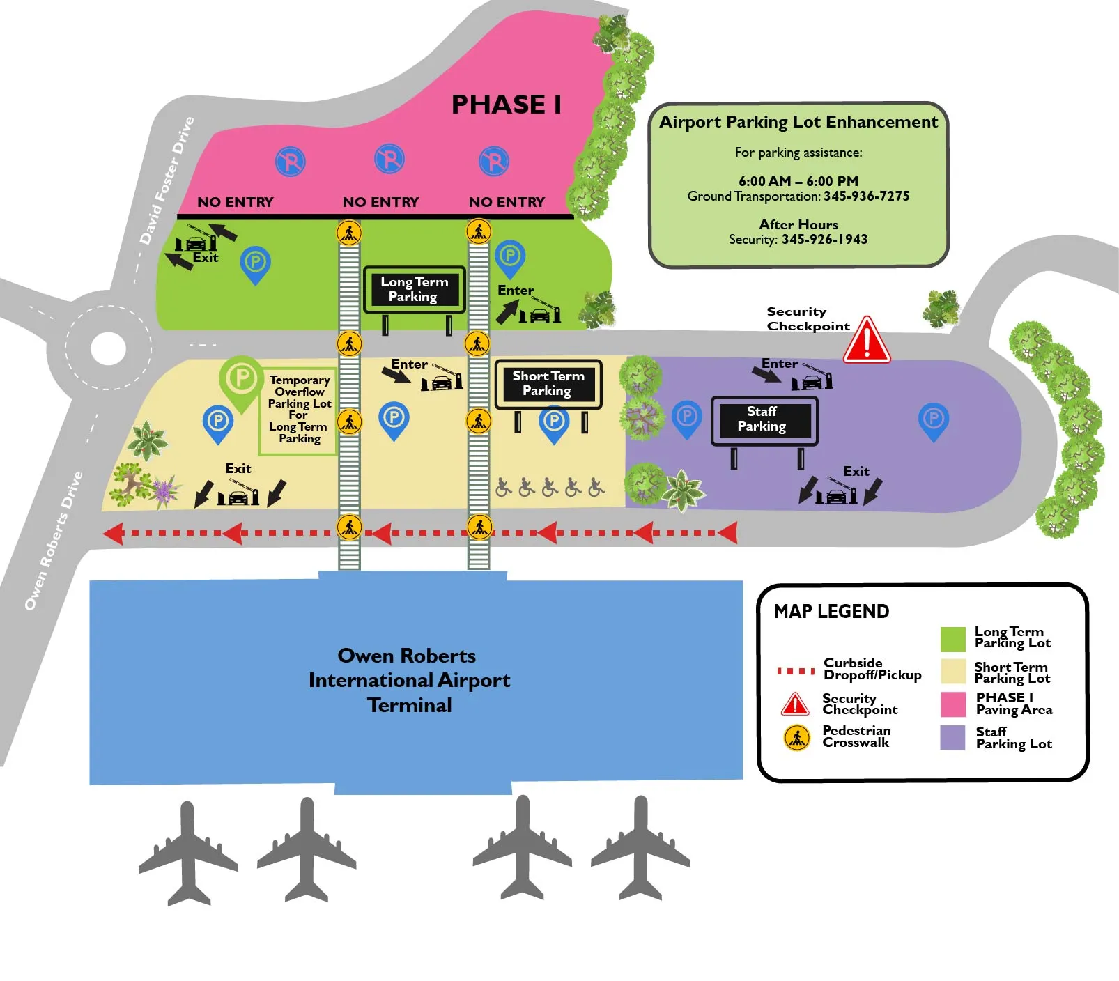Parking Improvements Coming Soon at Owen Roberts International Airport